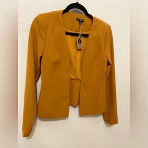 Michel~NWT~Rich~Dark Mustard~Short~Tailored~Open Blazer~Fully Lined~Size S